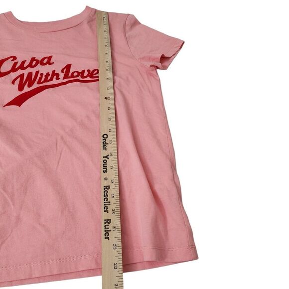 Sandro Paris Top Womens XS 0‎ Pink Alix Cuba With Love Short Sleeve T-shirt - Picture 9 of 9
